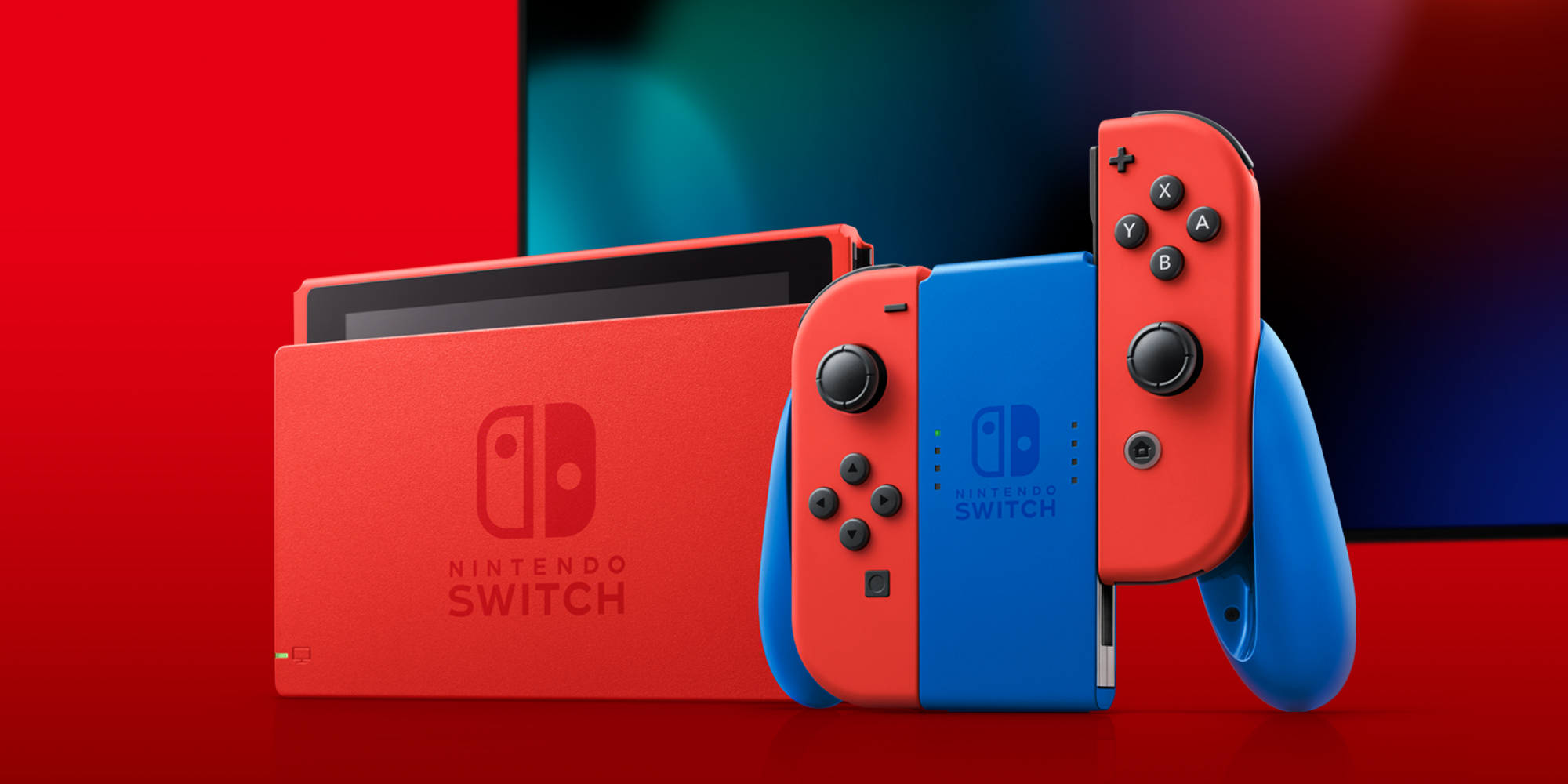 venstre til stede Larry Belmont Nintendo Switch Mario Red & Blue Edition - Nintendo