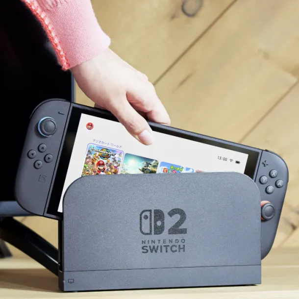Put Nintendo Switch 2 in dock